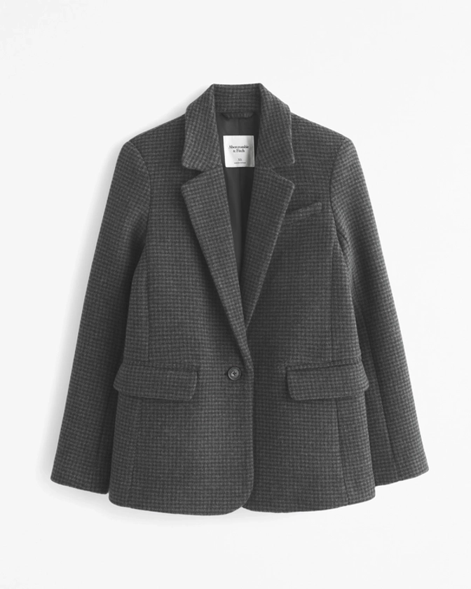 Femme Blazer en laine mélangée | Femme Vestes et manteaux | Abercrombie.com