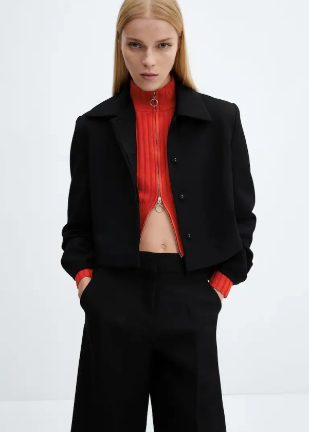 Cropped suit jacket