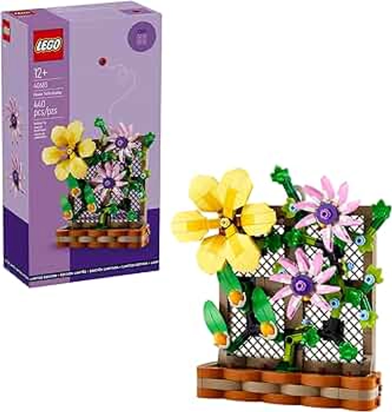 LEGO Flower Trellis Display 40683 - Spring Floral Home Decor Set with Vibrant Blooms and Trellis Detailing for Kids and Adults (440 pcs)