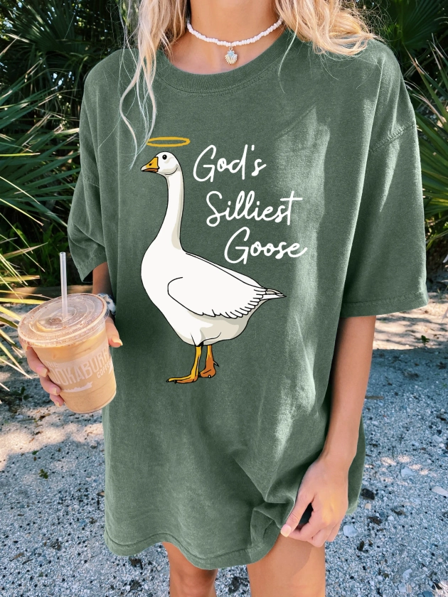 God's Silliest Goose Unisex Washed T-Shirt