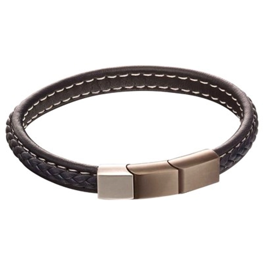 Bracelet cuir en acier inoxydable MON-BIJOU | MATY