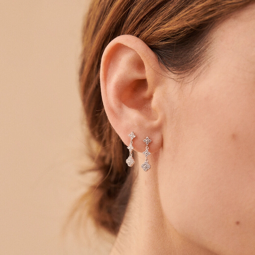 Boucles d'oreilles pendantes BELOVED - Cristal / Argenté