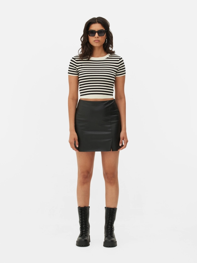 Faux Leather Mini Skirt