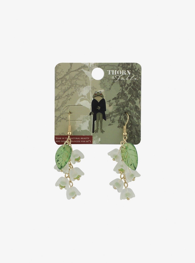 Thorn & Fable® Floral Leaf Drop Earrings