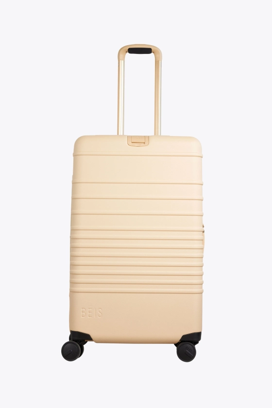 BÉIS 'The Medium Check-In Roller' in Beige - 26 In Rolling Luggage & Suitcase