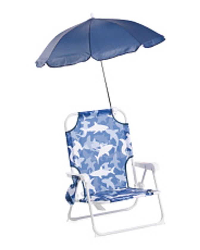Folding Shark Beach Chair With Cup Holder And Umbrella | Home | T.J.Maxx