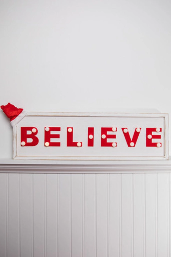 23.5” Lighted Believe Wall Decor