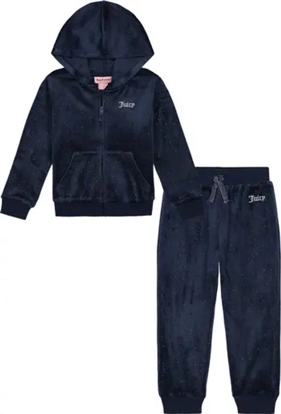 Kids' Glitz Velour Zip Hoodie & Pants Set