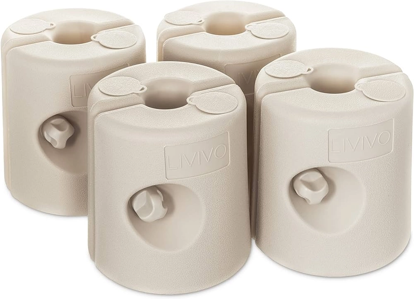 LIVIVO Set of Four Secure Leg Weights for Gazebos, Marquees, Market Stalls and Party Tents - Weather Resistant for 25mm Diameter Poles - Fill with Water or Sand (White) : Amazon.co.uk: Garden