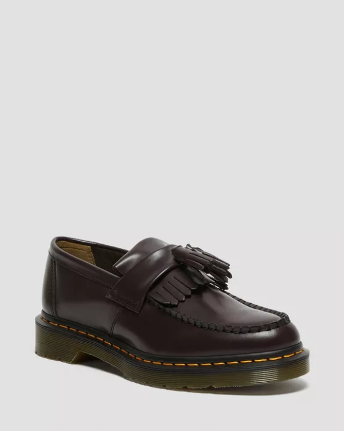 DR MARTENS Mocassini Adrian con nappe e cuciture gialle in pelle Smooth