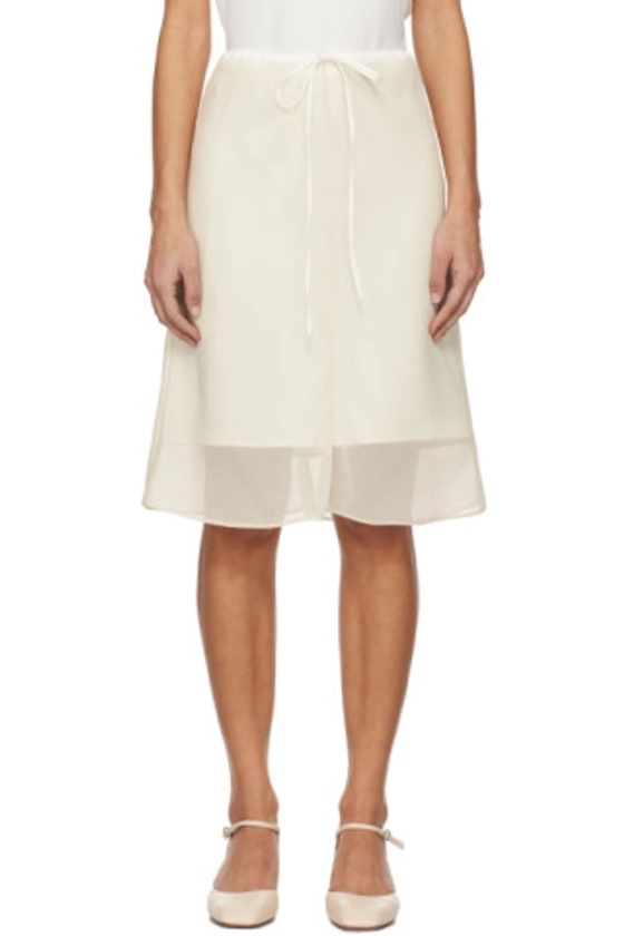 Dunst - Off-White Drawstring Midi Skirt