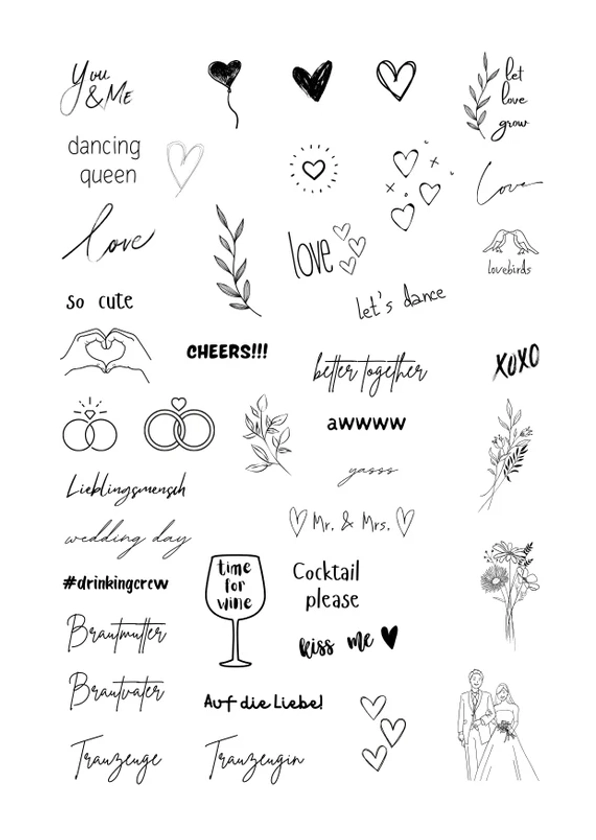 adhesive tattoos temporary tattoos wedding