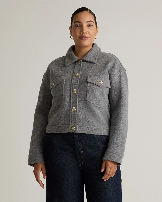 100% Merino Wool Cropped Shirt Jacket