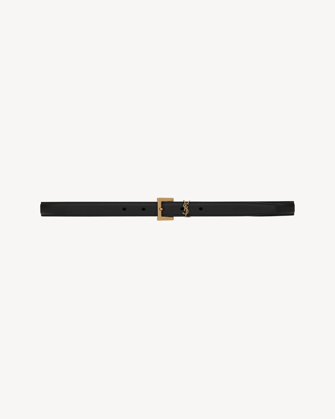 CASSANDRE THIN BELT WITH SQUARE BUCKLE IN BOX SAINT LAURENT LEATHER | Saint Laurent | YSL.com