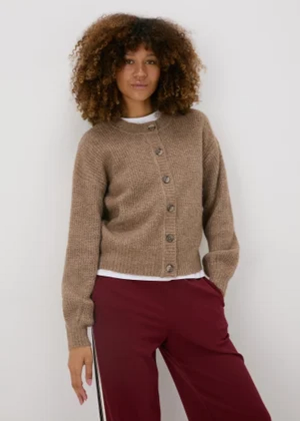 Beige Button Front Cardigan