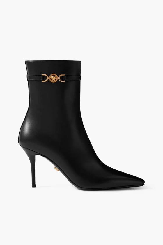 VERSACE Embellished leather ankle boots | THE OUTNET