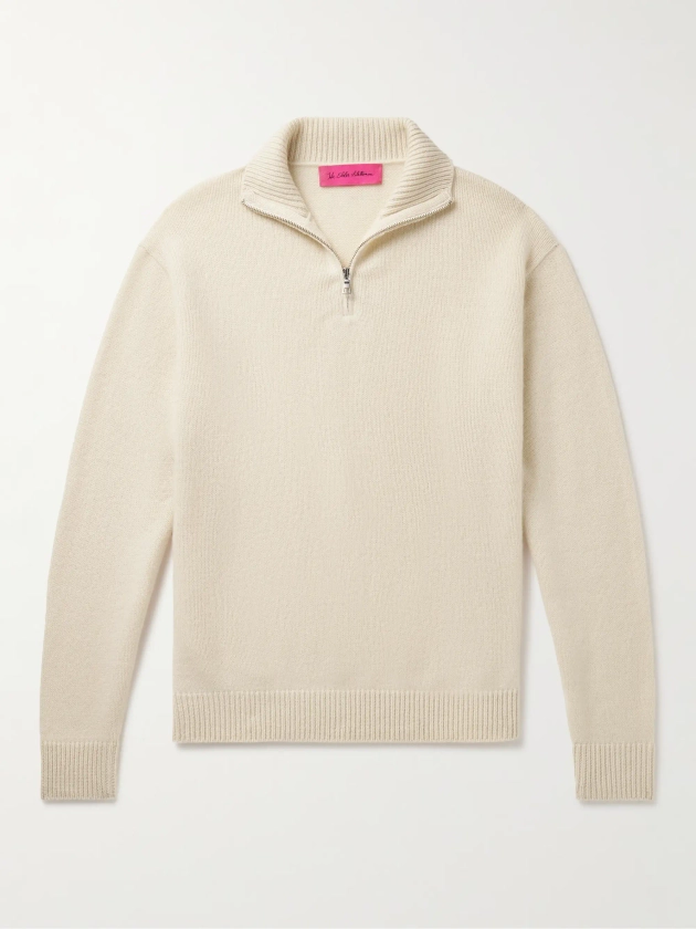 THE ELDER STATESMAN Cashmere Half-Zip Sweater