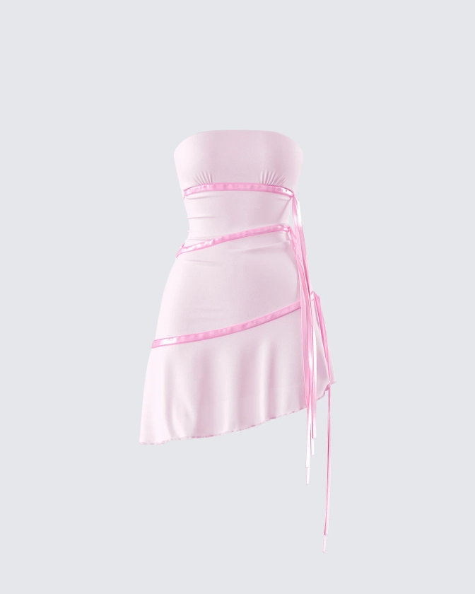 Ilona Pink Jersey Satin Tie Top
