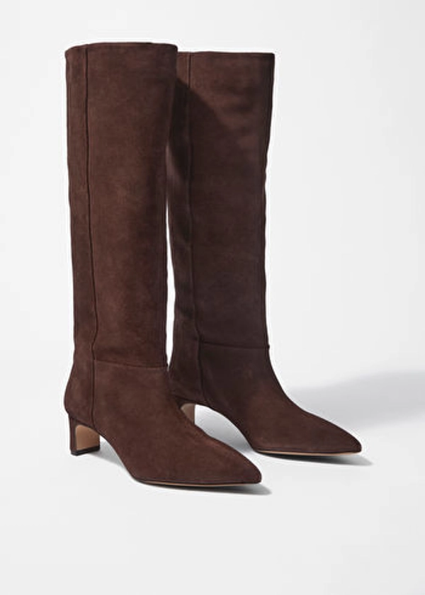 Pointed-Toe Knee-High Boots - Mahogany - & Other Stories PT