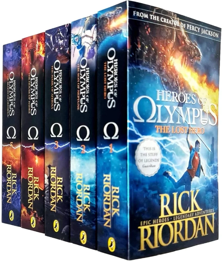 Heroes of Olympus Complete Collection 5 Books Set -The Lost Hero/The Son of Neptune/The Mark of Athena/The Blood of Olympus