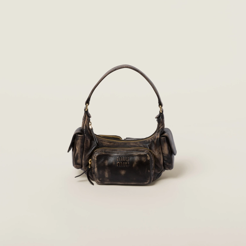 Sand/coffee Nappa Leather Pocket Bag | Miu Miu