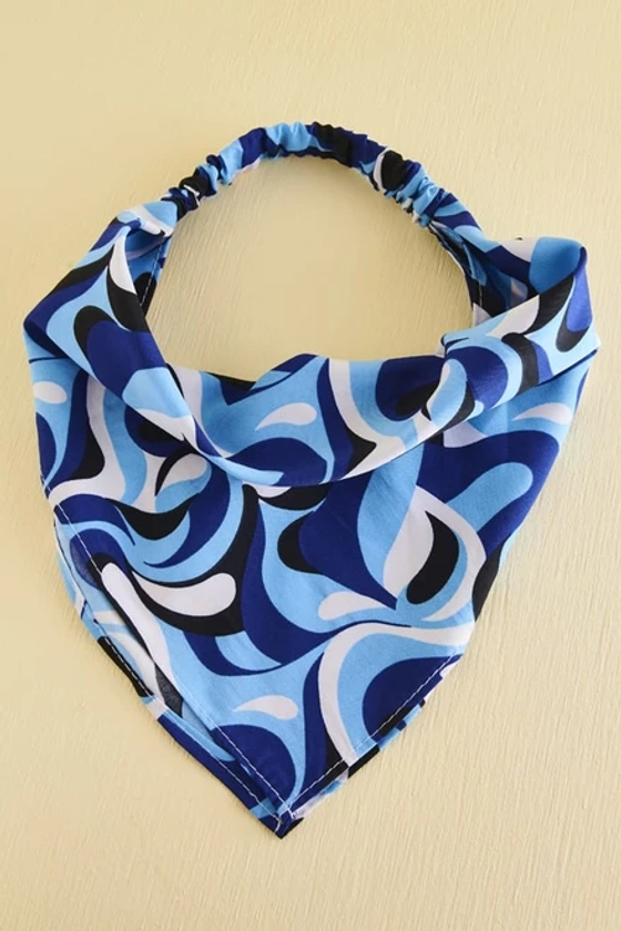 Funky Blue Wave HairScarf
