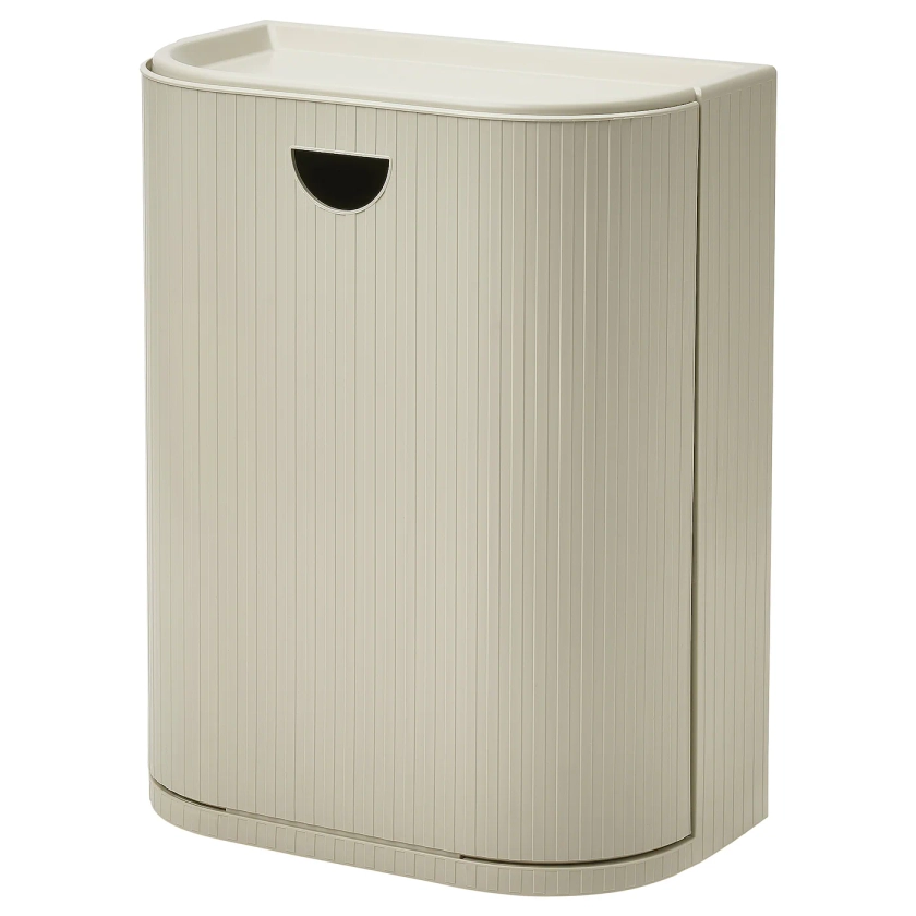 GÅRDSBUTIK Bin with lid - grey-beige 21 l