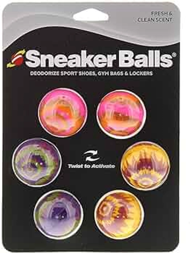 Sof Sole Sneaker Balls Shoe, Gym Bag, and Locker Deodorizer, 3 Pair, Tie Dye