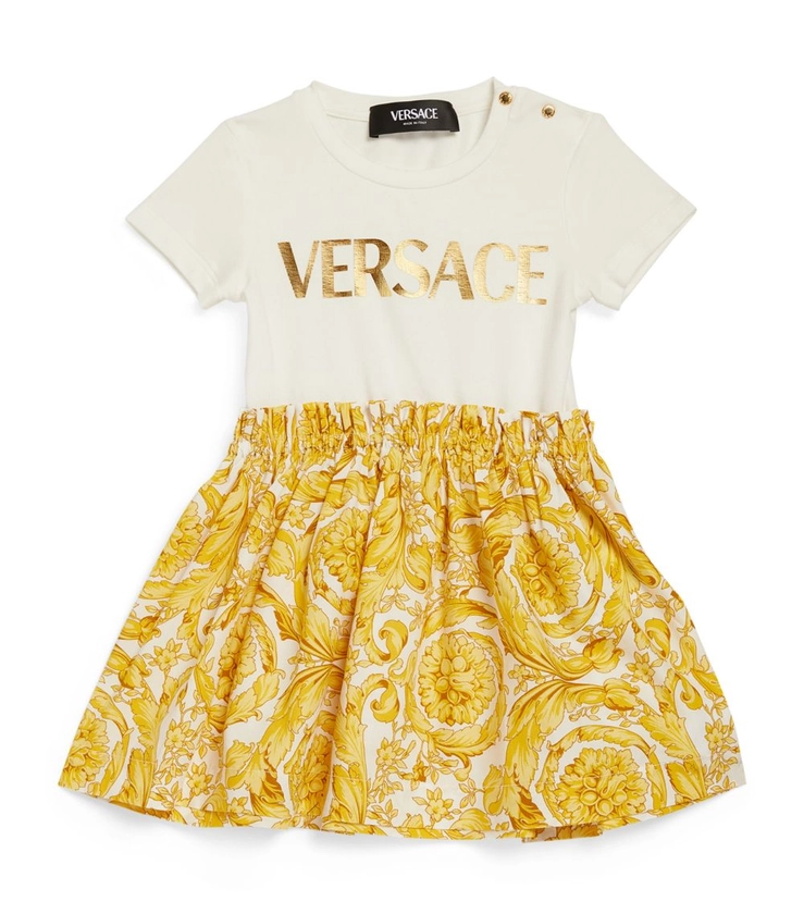 Versace Kids Baroque Print T-Shirt Dress (3-36 Months) | Harrods DK