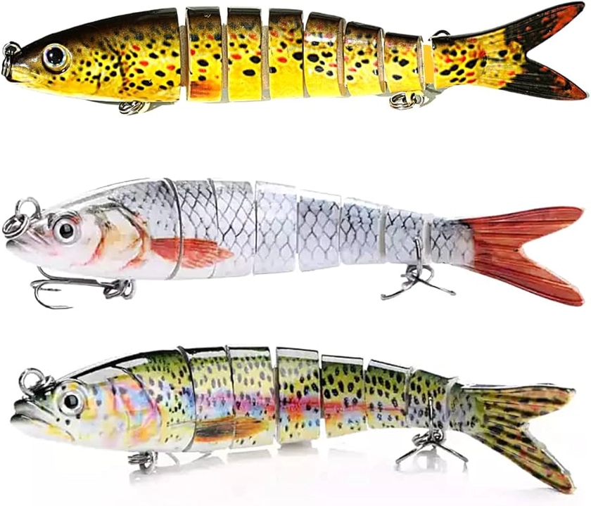 LAZY LURES Fresh Water and Salt Water Fishing Lures for Pike Bass Perch Trout Multi Jointed Fishing Accessories (Segmented) : Amazon.co.uk: Sports & Outdoors