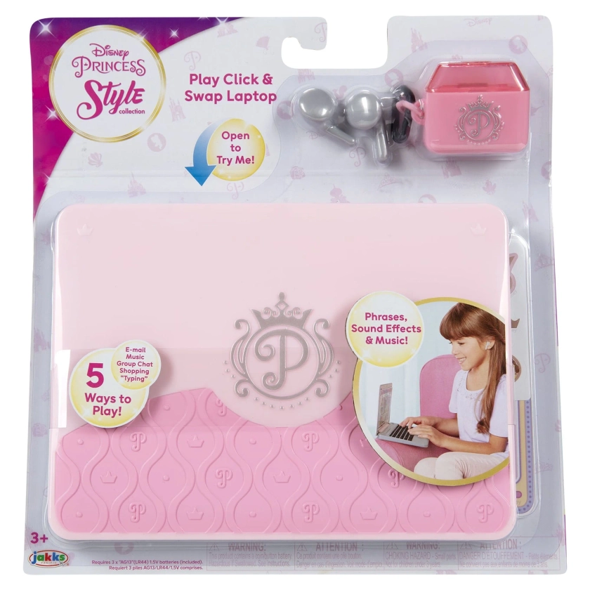 Disney Princess Style Collection Pink Pretend Laptop with Play Earbuds 5 Ways to Play 0.89Pound