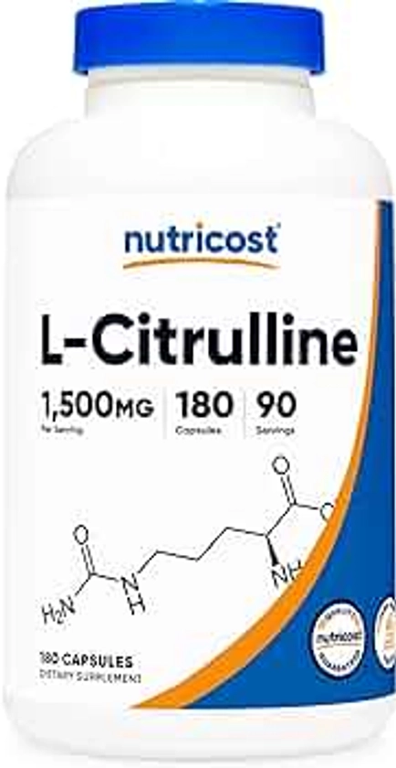 Nutricost L-Citrulline 750mg, 180 Capsules by Nutricost