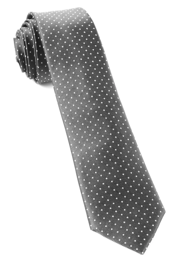 Mini Dots Charcoal Grey Tie | Silk Ties | Tie Bar