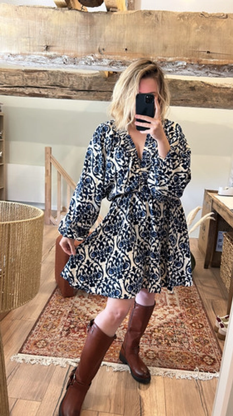 Robe Ninon bleue | AUX PETITS BONHEURS