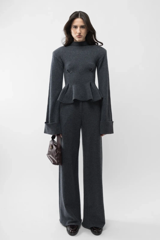 Knitted Peplum Turtleneck