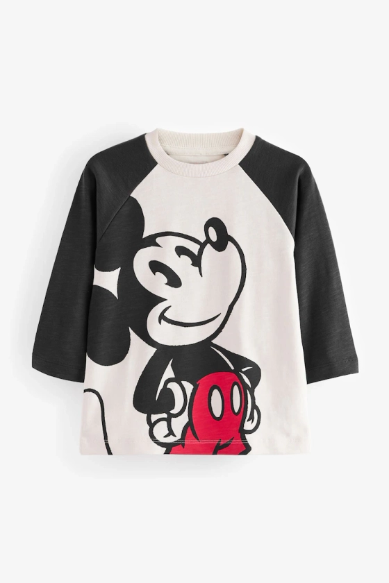 Buy White 100% Cotton Mickey Mouse Long Sleeve T-Shirt (3mths-8yrs) from the Next UK online shop