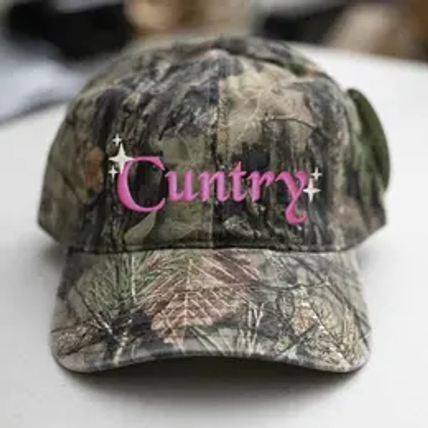 Cuntry Mossy Oak Camo Embroidered Hat, Summer Trucker Hat, Embroidered Baseball Cap, Dad Hat, Embroidered Hat, Gift Idea 2024