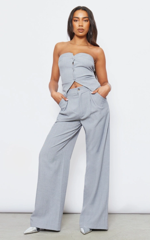 Tall Pantalon de tailleur large gris