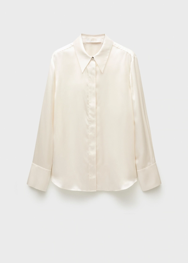 100% silk satin shirt - Woman | MANGO United Kingdom