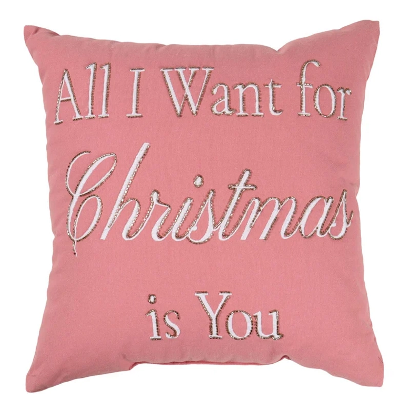 Providence Pink All I Want For Christmas Throw Pillow, 18"