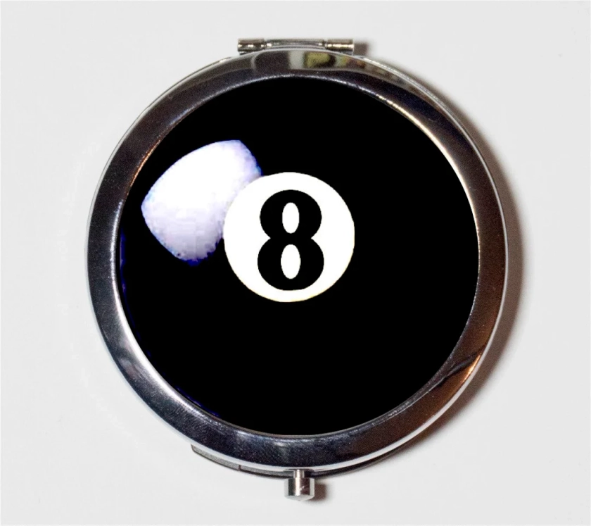 Eightball Compact Mirror Eight Ball Pop Art Kitsch Billiards Make up Pocket Mirror for Cosmetics - Etsy