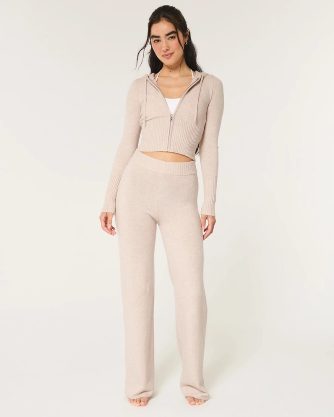 Femmes Pantalon droit en maille Gilly Hicks | Femmes Pyjamas et vêtements confort | HollisterCo.com