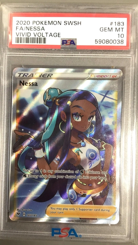 2020 Pokemon Sword & Shield Vivid Voltage 183 Full Art/nessa PSA 10 Graded Card | GameStop