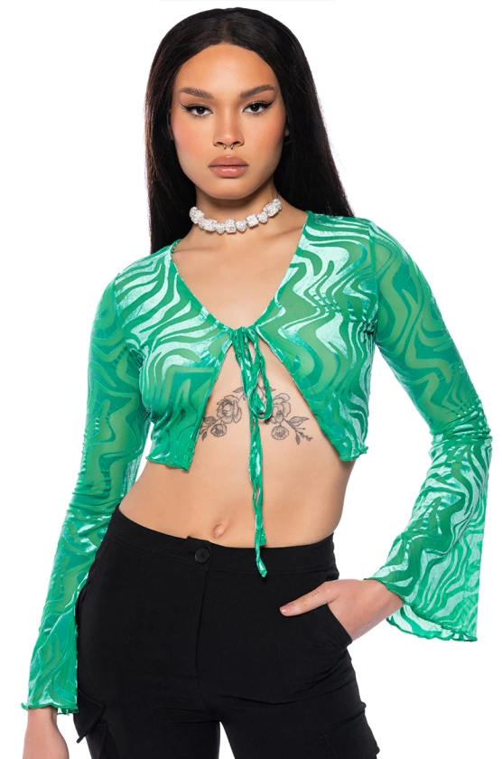 MILKY WAY LONGSLEEVE TIE FRONT TOP