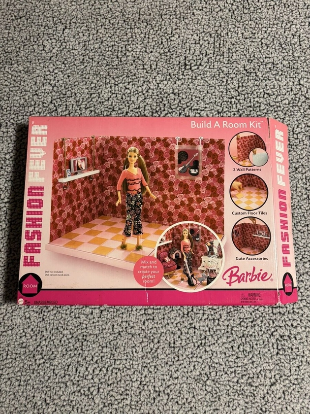 Mattel Barbie Doll Fashion Fever Build A Room Kit (2005) ~ Brand New *Open Box*