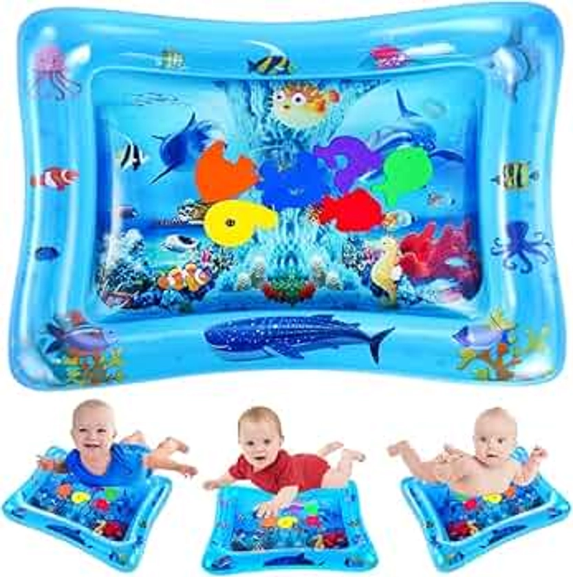 VATOS Tummy Time Water Mat Inflatable Baby Water Play Mat for Kids Perfect Sensory Toys for Baby Early Development Activity Centers for Infants & Toddlers 3 6 9 Months Newborn Girls Boys