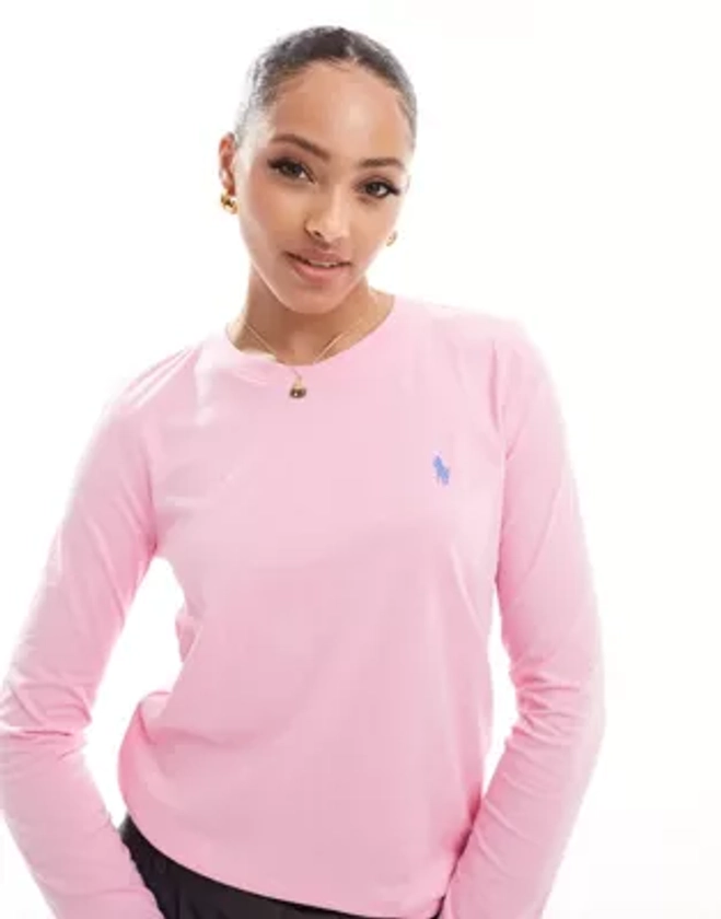 Polo Ralph Lauren - T-shirt manches longues à logo - Rose | ASOS