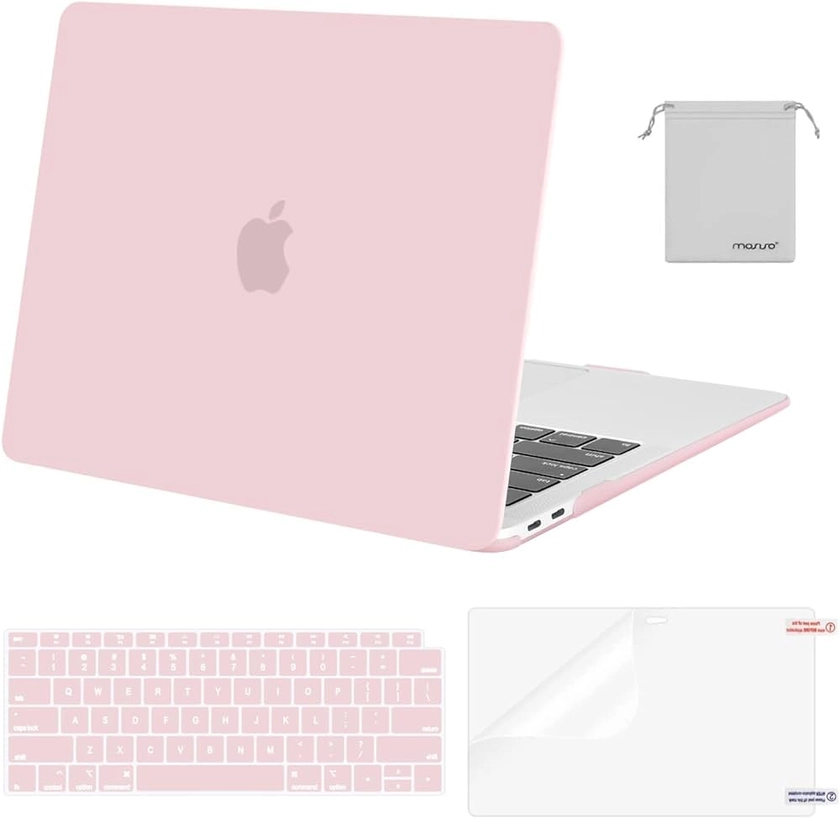 Amazon.com: MOSISO Compatible with MacBook Air 13 inch Case 2022, 2021-2018 Release A2337 M1 A2179 A1932 Retina Display Touch ID, Plastic Hard Shell&Keyboard Cover&Screen Protector&Storage Bag, Rose Quartz : Electronics