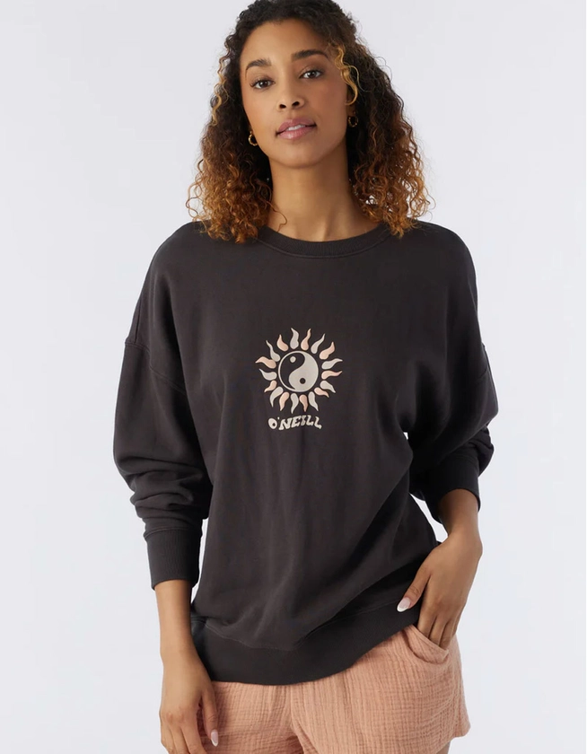 O'NEILL Choice Womens Oversized Fleece Crewneck Sweatshirt - WASHED BLACK | Tillys