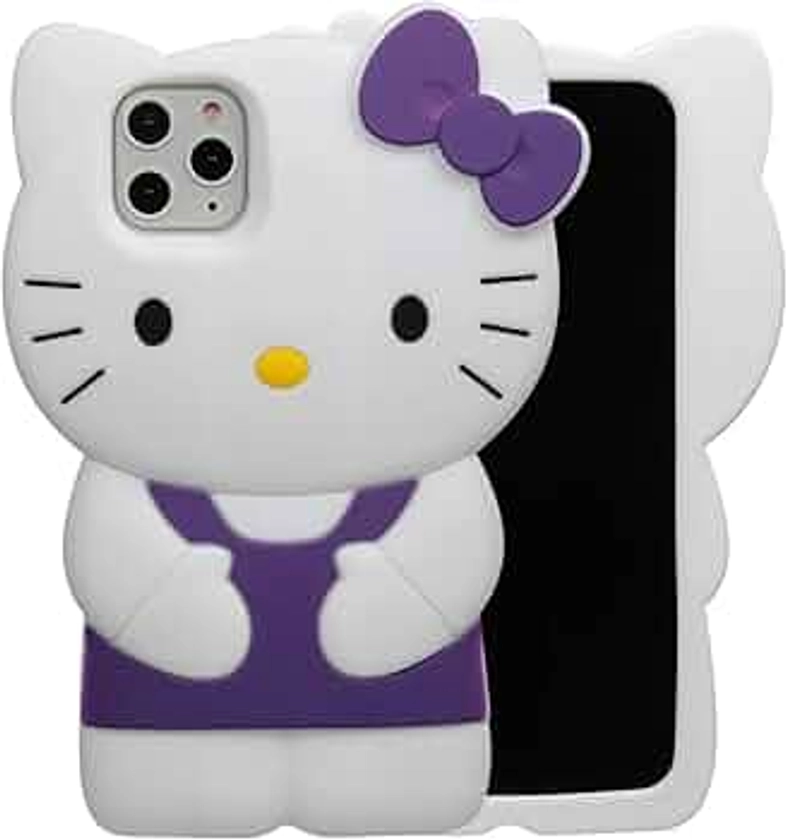 Cartoon Case for iPhone 14 Pro Max 6.7"（2022）, Fashion Cute 3D Kawaii Soft Silicone Protective Gel Shockproof Gel Back Cover for Kids Women Girls Boys (Purple)